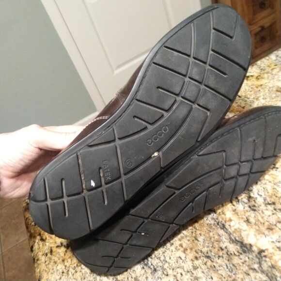 ECCO Classic Men's Brown Leather Moc Toe Slip On Casual Loafers Shoes Sz 11.5 US - Picture 8 of 13